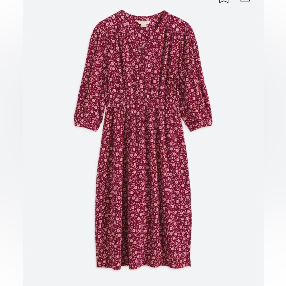 Mauvette Prat Popover Split Neck Midi Dress